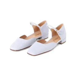 Jubile' Mary Jane Pumps aus Veloursleder blau Schnürschuhe