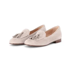 Jubile' Mokassins aus Velours beige Schnürschuhe