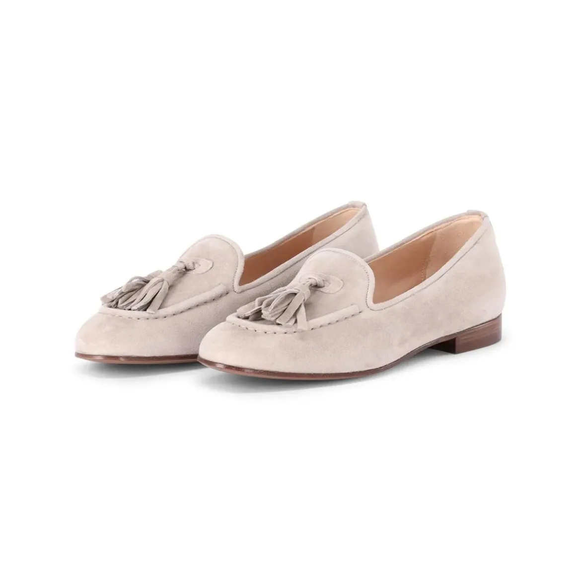 Jubile' Mokassins aus Velours beige Schnürschuhe