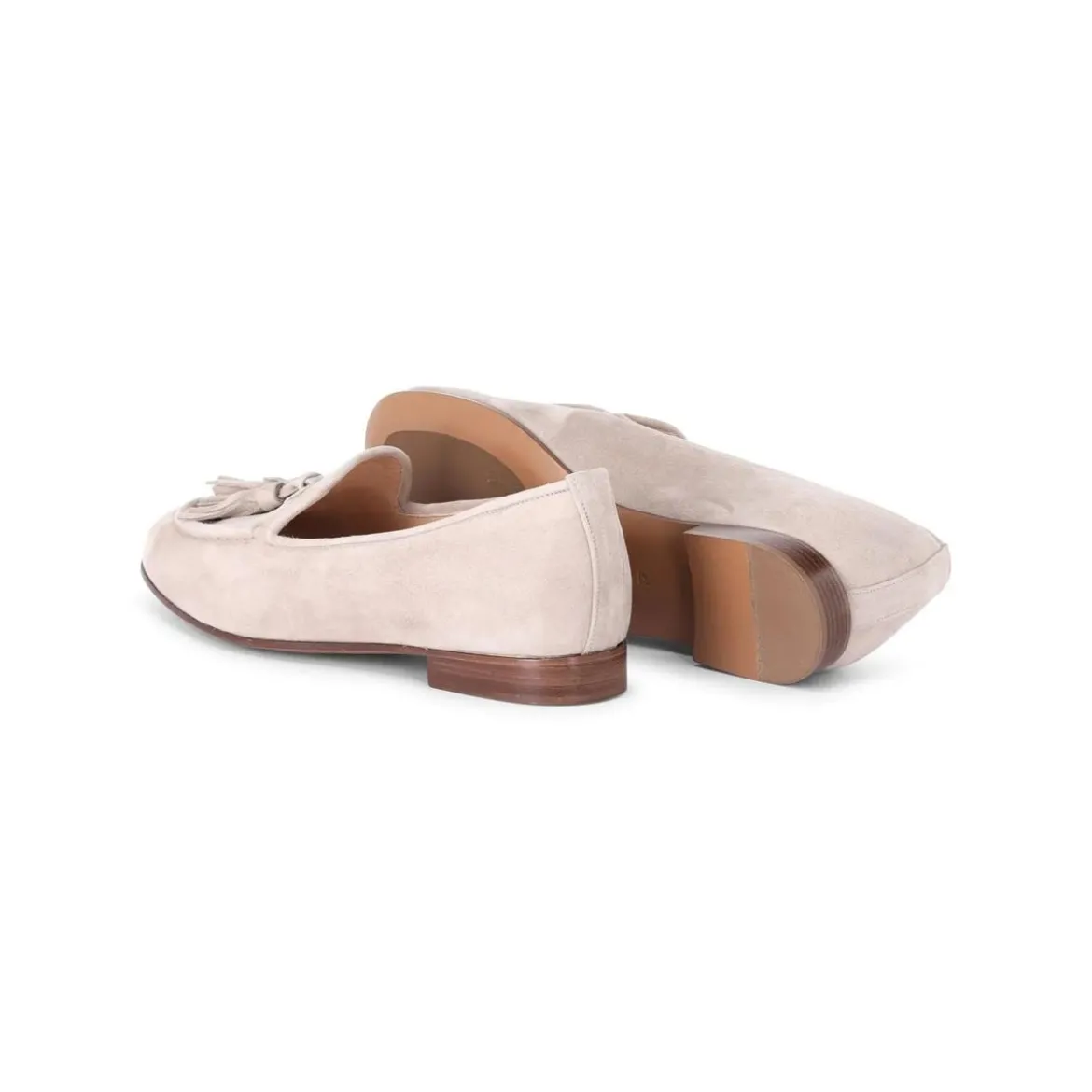 Jubile' Mokassins aus Velours beige Schnürschuhe