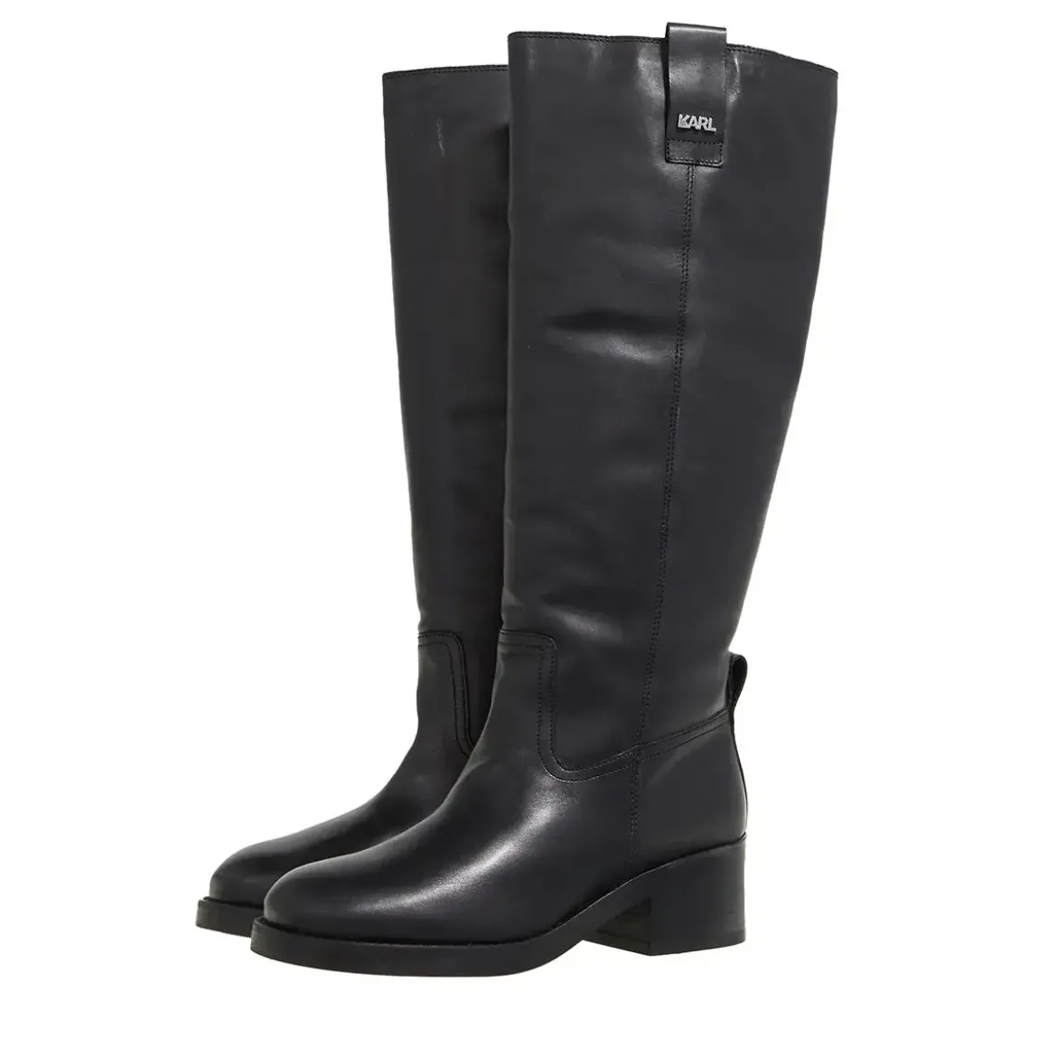Karl Lagerfeld Brooklyn Hi Leg Boot Lined Black Lthr Overknee-Boots