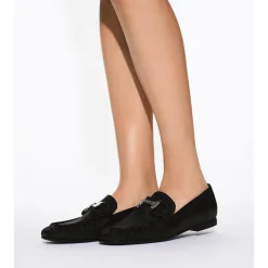 Karl Lagerfeld Eleia Brooch Loafer Black Lthr Pumps