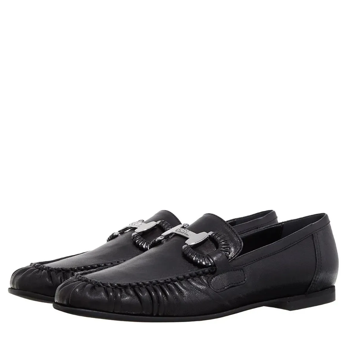 Karl Lagerfeld Eleia Brooch Loafer Black Lthr Pumps