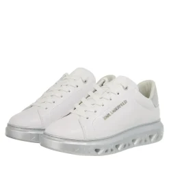 Karl Lagerfeld Kapri Kite Lo Lace Lthr White Lthr W/Silver Low-Top-Sneaker