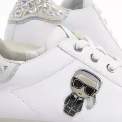 Karl Lagerfeld Kapri Kushion Jellikonic Lo Lace White Lthr w/Iridescent Plateau-Sneaker