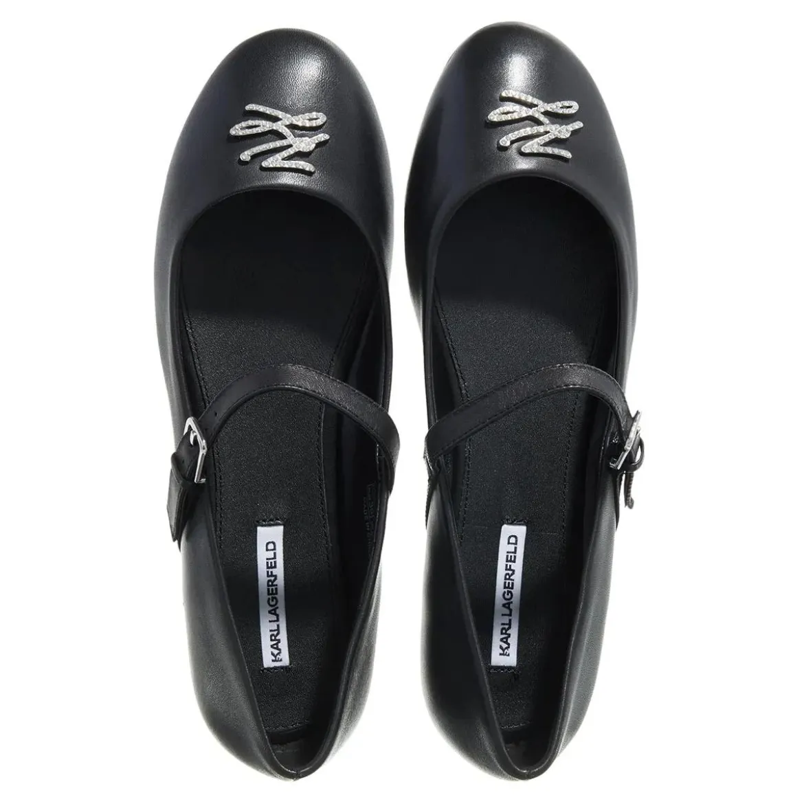 Karl Lagerfeld Karo Autograph Pump Black Lthr Ballerinas