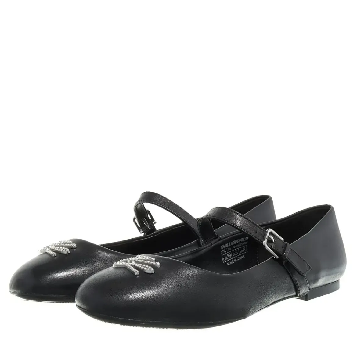 Karl Lagerfeld Karo Autograph Pump Black Lthr Ballerinas