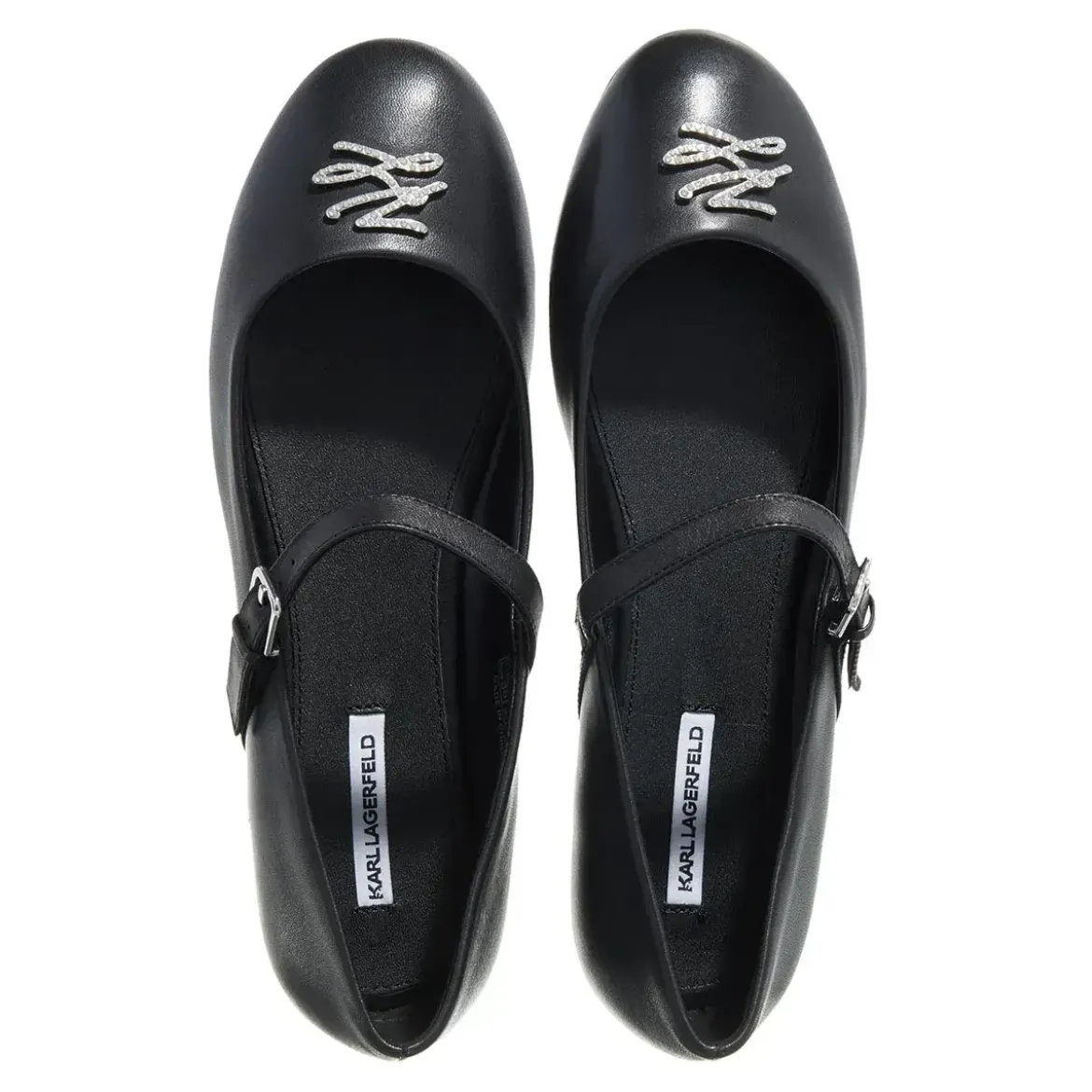 Karl Lagerfeld Karo Autograph Pump Black Lthr Ballerinas