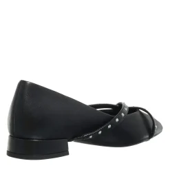 Karl Lagerfeld Kerrie Krosstrap Studs Black Lthr Ballerinas