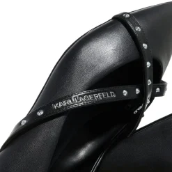Karl Lagerfeld Kerrie Krosstrap Studs Black Lthr Ballerinas