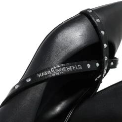 Karl Lagerfeld Kerrie Krosstrap Studs Black Lthr Ballerinas