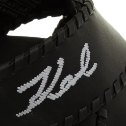 Karl Lagerfeld Kleo Whipstitch Krosstrap Black Lthr Slides