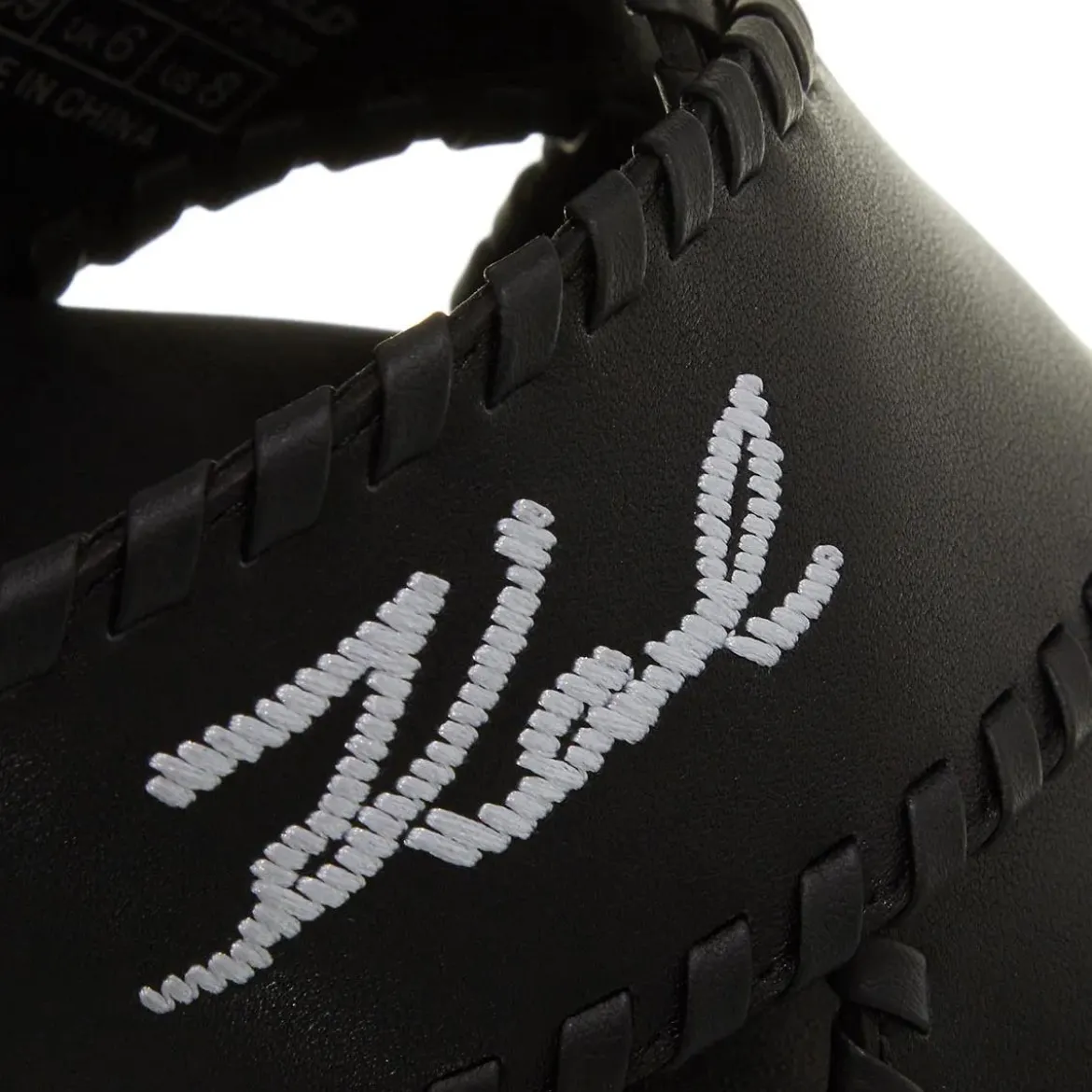 Karl Lagerfeld Kleo Whipstitch Krosstrap Black Lthr Slides