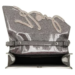 Karl Lagerfeld K/Signature 2.0 Sp Md Shb Glitter Black Satchel