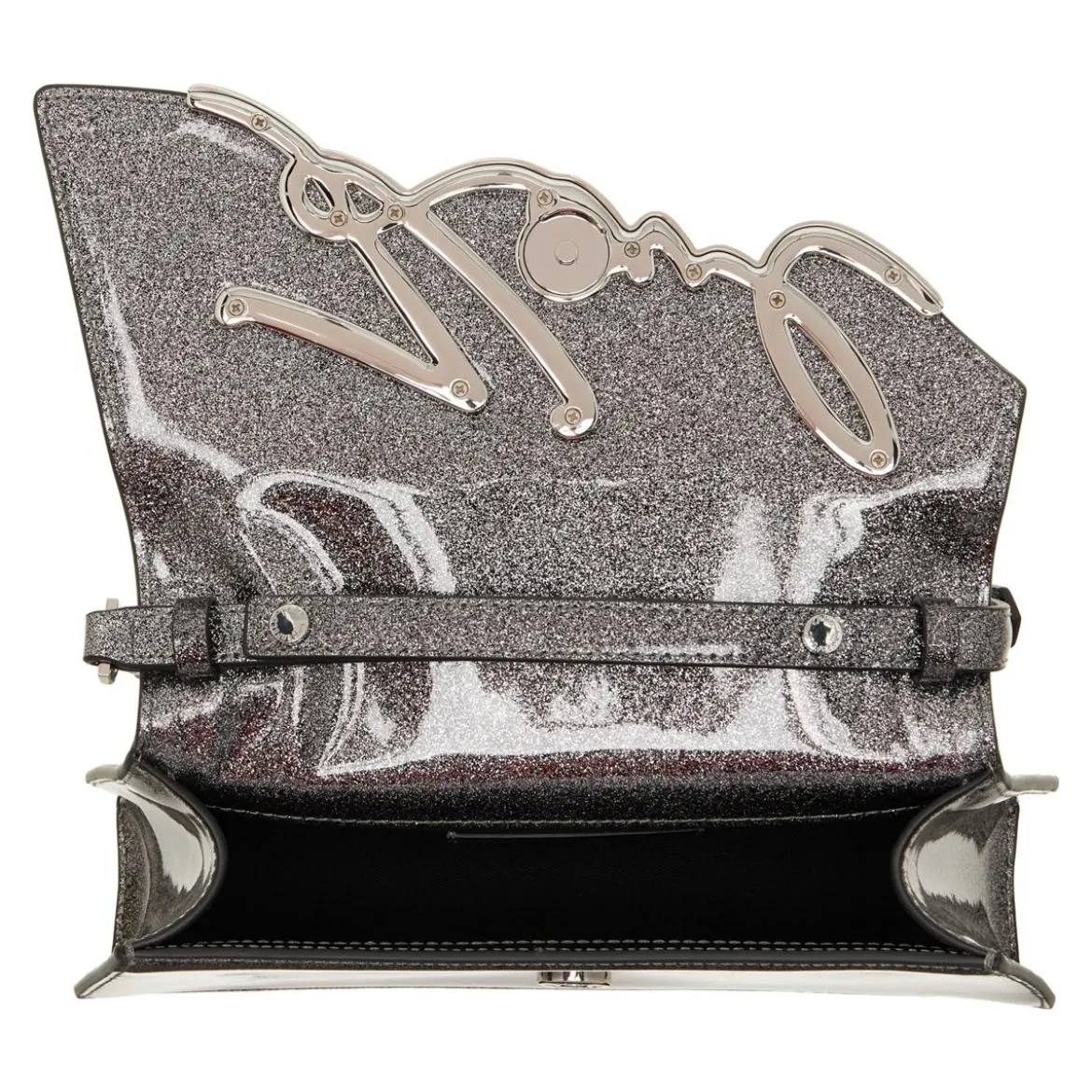 Karl Lagerfeld K/Signature 2.0 Sp Md Shb Glitter Black Satchel