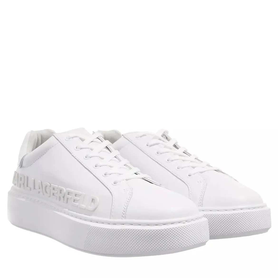 Karl Lagerfeld MAXI KUP Karl Inkekt Logo Lo White Leather Mono Low-Top-Sneaker
