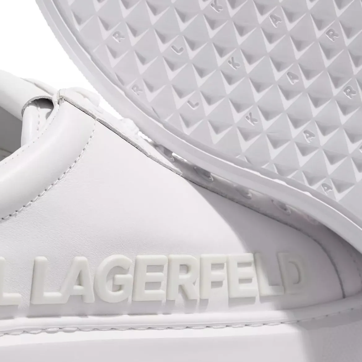 Karl Lagerfeld MAXI KUP Karl Inkekt Logo Lo White Leather Mono Low-Top-Sneaker