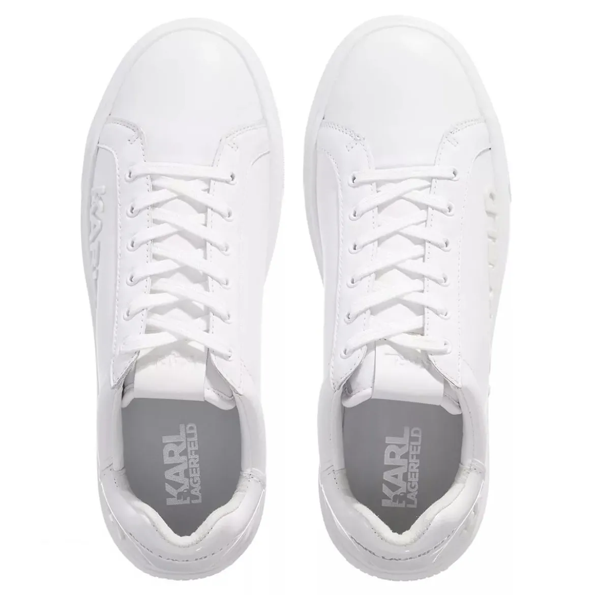Karl Lagerfeld MAXI KUP Karl Inkekt Logo Lo White Leather Mono Low-Top-Sneaker
