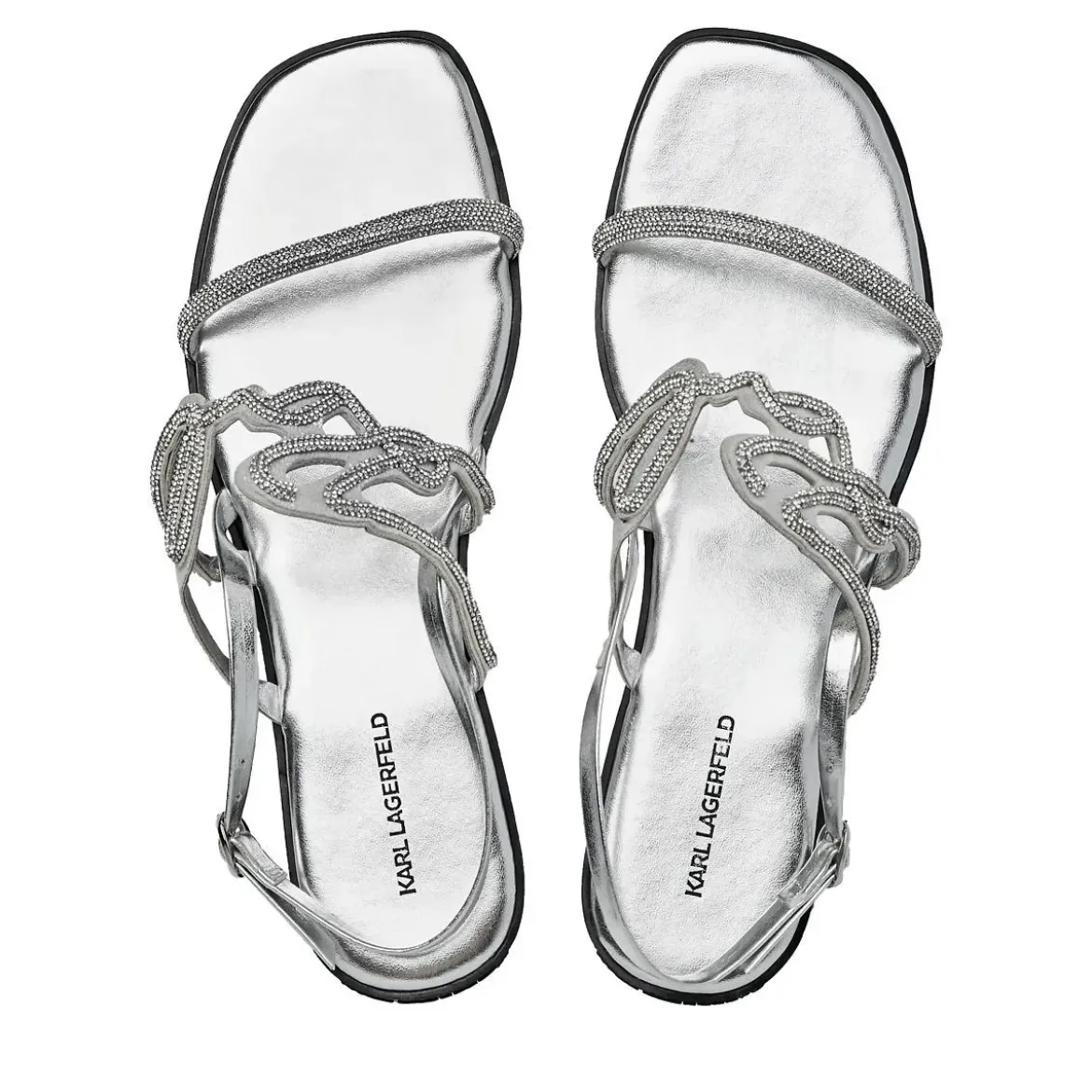 Karl Lagerfeld Olympia Karl Signia Slide Heavy Glitter Silver Sandalen