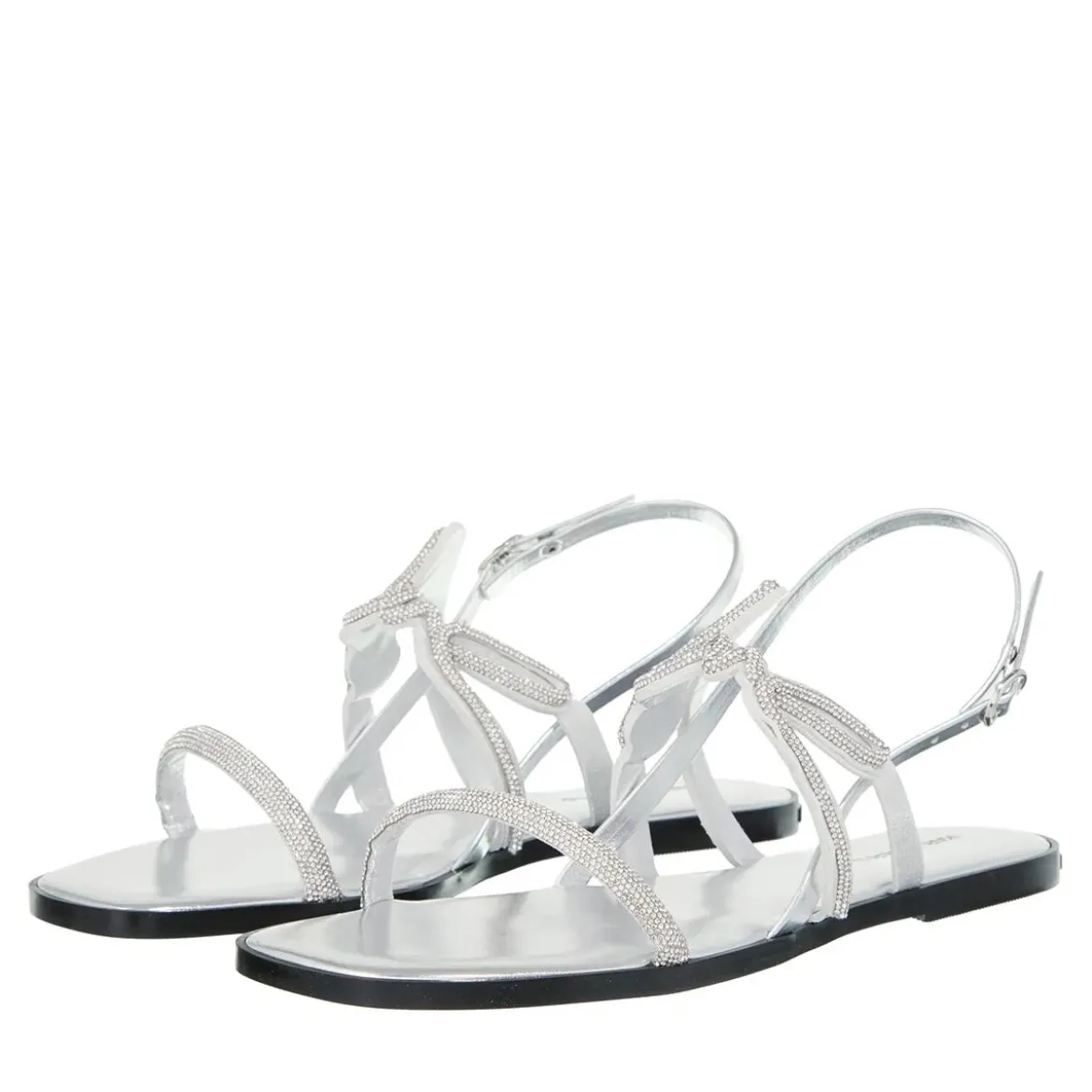 Karl Lagerfeld Olympia Karl Signia Slide Heavy Glitter Silver Sandalen