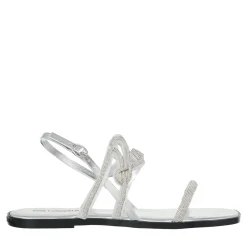Karl Lagerfeld Olympia Karl Signia Slide Heavy Glitter Silver Sandalen