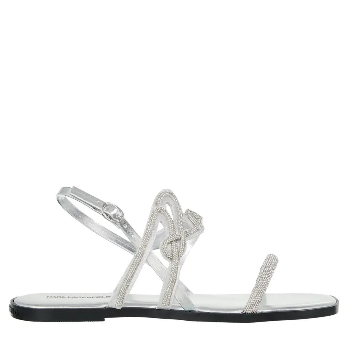 Karl Lagerfeld Olympia Karl Signia Slide Heavy Glitter Silver Sandalen