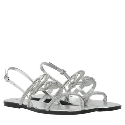 Karl Lagerfeld Olympia Karl Signia Slide Heavy Glitter Silver Sandalen