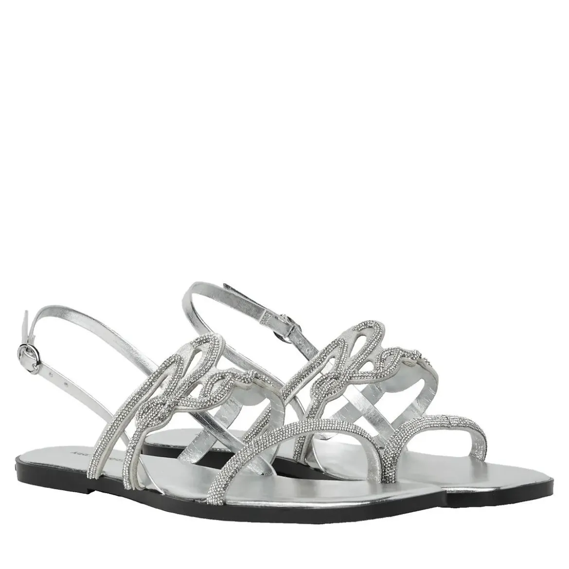 Karl Lagerfeld Olympia Karl Signia Slide Heavy Glitter Silver Sandalen