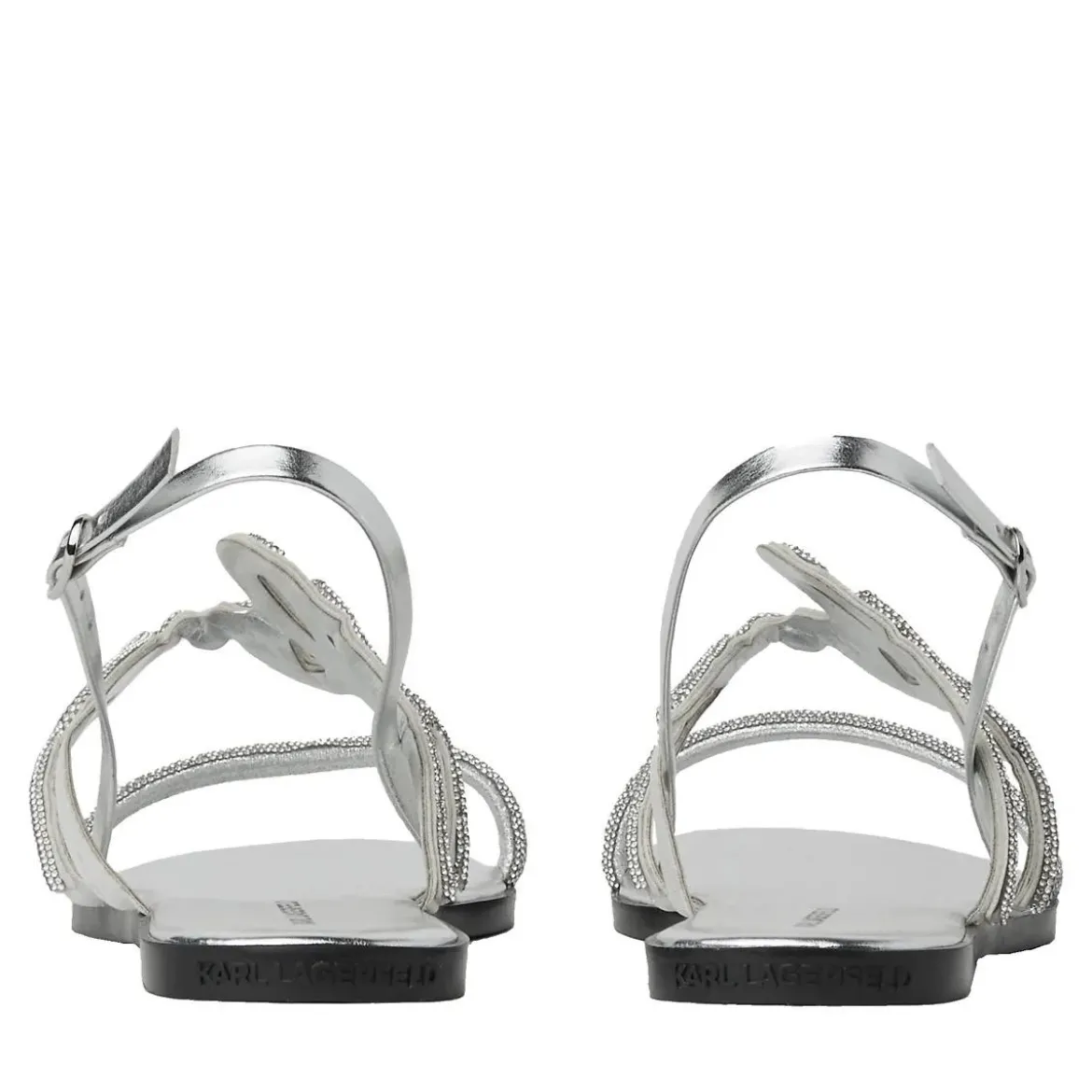 Karl Lagerfeld Olympia Karl Signia Slide Heavy Glitter Silver Sandalen