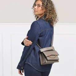 Karl Lagerfeld Seven Grainy Medium Dark Taupe Crossbody Bag