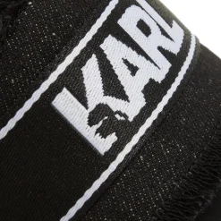 Karl Lagerfeld Skoot Ii Border Slide Black Canvas Slides