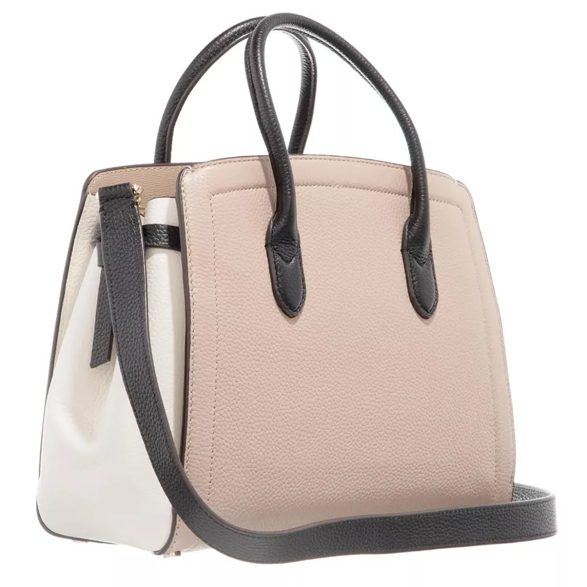 Kate Spade New York Knott Colorblocked Pebbled Leather Medium Satchel Kraft Paper Multi Tote