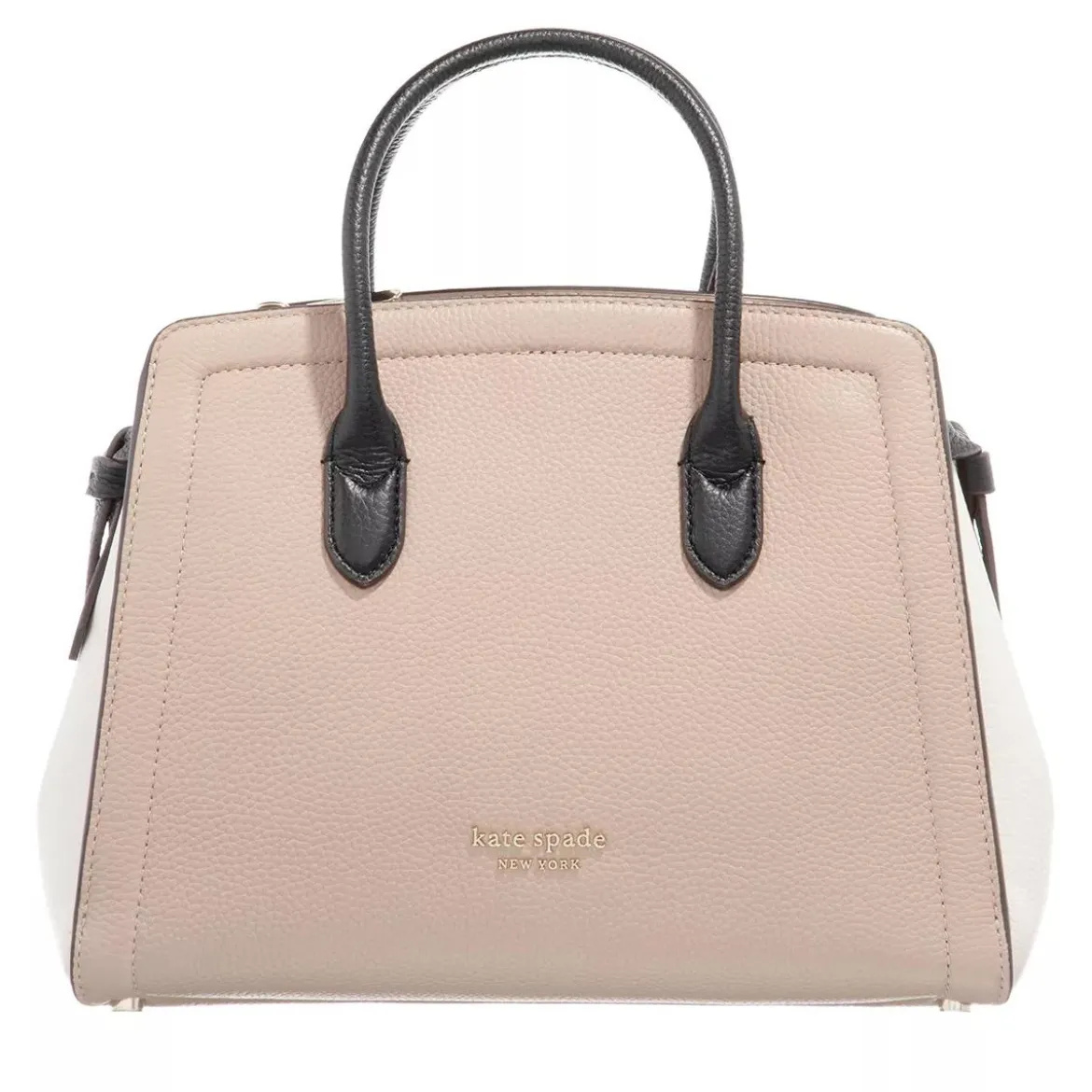 Kate Spade New York Knott Colorblocked Pebbled Leather Medium Satchel Kraft Paper Multi Tote