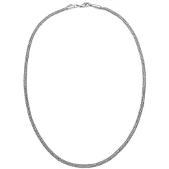 Kuzzoi Halskette Herren Basic Schlangenkette Oxidiert 925 silber Mittellange Halskette