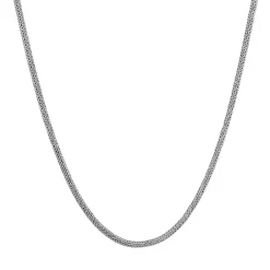 Kuzzoi Halskette Herren Basic Schlangenkette Oxidiert 925 silber Mittellange Halskette