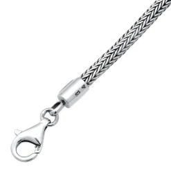 Kuzzoi Halskette Herren Basic Schlangenkette Oxidiert 925 silber Mittellange Halskette