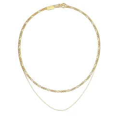 Kuzzoi Halskette Herren Ketten Set Figaro Venezia 925 Silber gold Mittellange Halskette