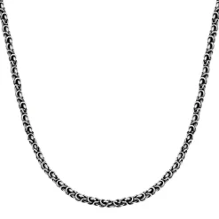 Kuzzoi Halskette Herren Königskette Oxidiert Basic 925 Si silber Mittellange Halskette