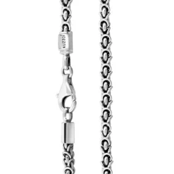 Kuzzoi Halskette Herren Königskette Oxidiert Basic 925 Si silber Mittellange Halskette