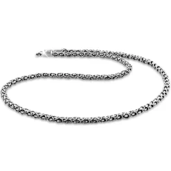 Kuzzoi Halskette Herren Königskette Oxidiert Basic 925 Si silber Mittellange Halskette
