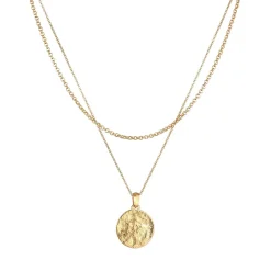Kuzzoi Halskette Herren Layer Erbskette Kompass 925 Sterling Silber gold Mittellange Halskette
