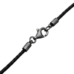Kuzzoi Halskette Herren Lederkette Stierkopf Oxidiert 925 silber Lange Halskette