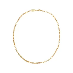 Kuzzoi Halskette Herren Rundanker Oval Basic 925 Silber gold Mittellange Halskette