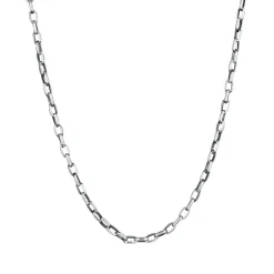 Kuzzoi Halskette Herren Rundanker Oval Basic 925 Silber schwarz Mittellange Halskette