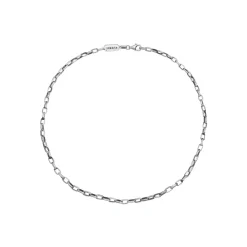 Kuzzoi Halskette Herren Rundanker Oval Basic 925 Silber schwarz Mittellange Halskette