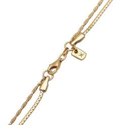 Kuzzoi Halskette Layer Kreuz Kordelkette 925 Silber gold Mittellange Halskette