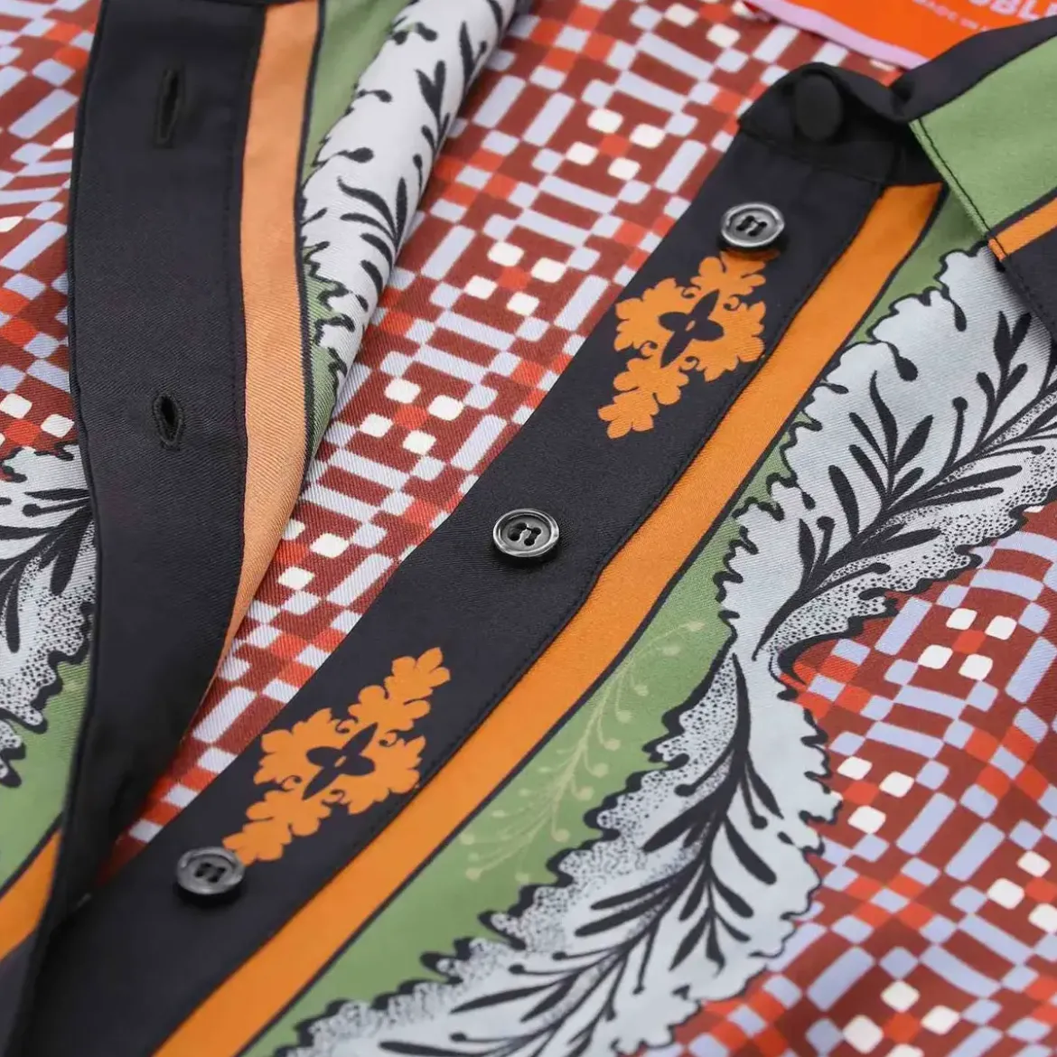 LaDoubleJ Maxikleid aus Seide Multicolor Maxikleid