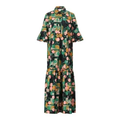 LaDoubleJ Maxikleid mit Retro-Muster Multicolor Maxikleid