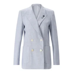Lardini Blazer aus Wolle, Seide & Leinen blau Blazer