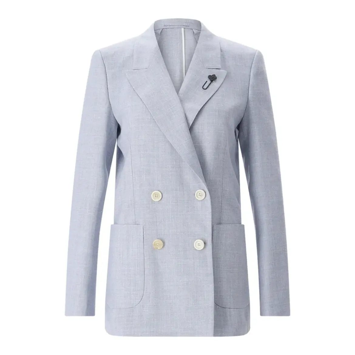 Lardini Blazer aus Wolle, Seide & Leinen blau Blazer